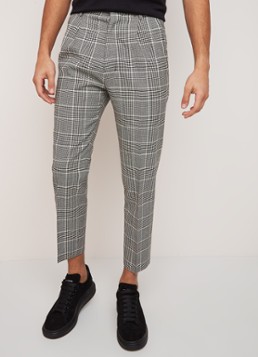 Ami Slim fit pantalon met pied-de-poule dessin