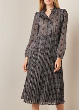 ba&sh Robe Paris maxi-jurk met plissé en bloemendessin
