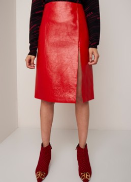 Balenciaga Midi-rok van kalfsleer met split