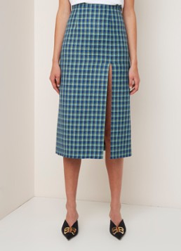 Balenciaga Midirok van wol met ruitdessin en split