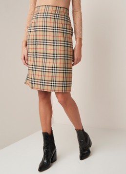 BURBERRY Pilar midi kokerrok met ruitdessin