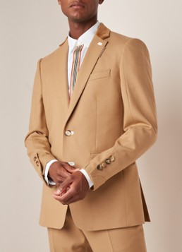 BURBERRY Slim fit colbert van wol met kraag van fluweel