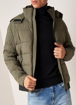 Calvin Klein Puffer jack met capuchon en DuPont Sorona wattering