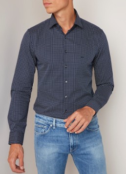 Calvin Klein Slim fit strijkvrij overhemd met dessin