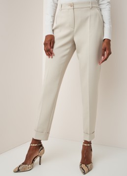 Claudia Sträter High waist tapered fit pantalon met persplooi