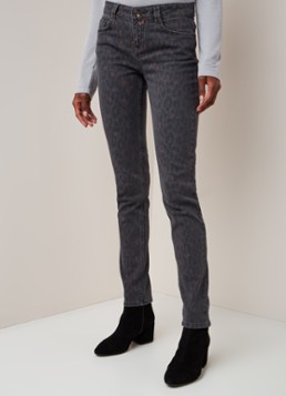 Claudia Sträter Mid waist skinny fit jeans met dessin