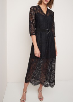Claudie Pierlot Reggie maxi-jurk van kant met onderjurk