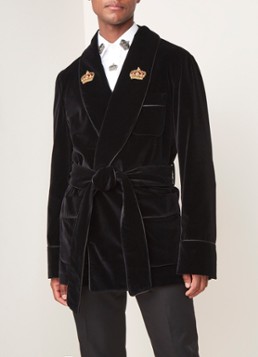 Dolce & Gabbana Slim fit colbert van fluweel met strikceintuur