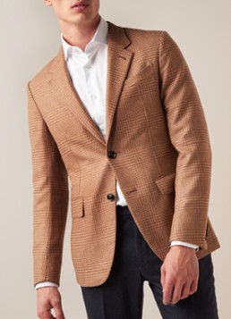 Ermenegildo Zegna Slim fit colbert in kasjmierblend met ruitdessin