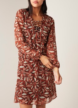 Expresso Judith tuniekjurk van chiffon met rijgdetail