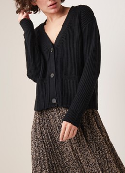 French Connection Tomasa ribgebreid vest in wolblend