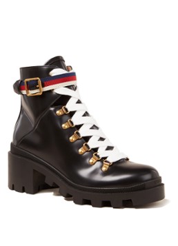 Gucci Magnum combat veterlaars van kalfsleer