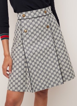 Gucci Midi A-lijn rok met logodessin