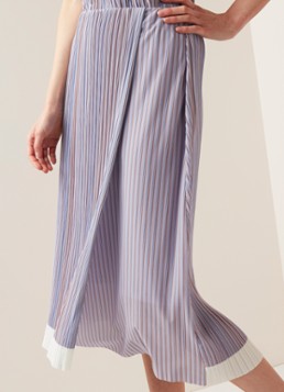 HUGO BOSS Enady midirok met plissè en streepdessin