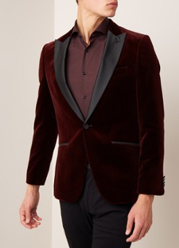 HUGO BOSS Harvey slim fit colbert van fluweel