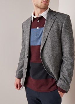 HUGO BOSS Jestor5 regular fit colbert in gemêleerde wolblend met elleboogstukken