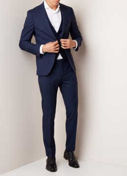 HUGO BOSS Reymond/Wenten driedelig extra slim fit pak van scheerwol