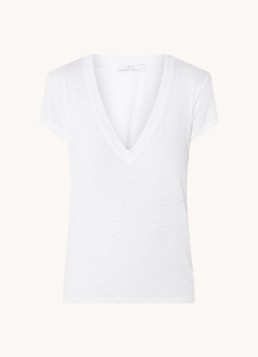 Iro Rodeo IRO Rodeo T-shirt van linnen met V-hals • Wit • deBijenkorf.be