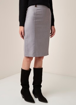 MANGO Boreal midi kokerrok met knoopdetail