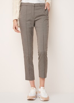 MANGO Warm mid waist slim fit pantalon met ruitdessin