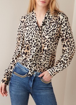 Marc Aurel Blouse van satijn met luipaarddessin