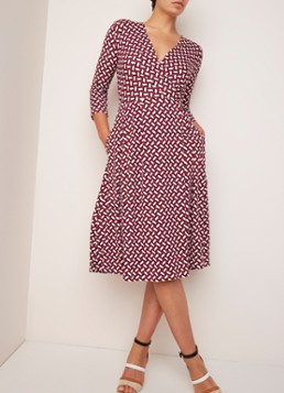MaxMara Maxi-jurk van jersey met overslag en grafisch dessin