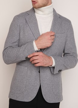 Profuomo Slim fit colbert in katoenblend met pied-de-poule dessin