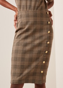 Ralph Lauren Kokerrok met knoopsluiting en ruitdessin