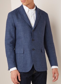 Ralph Lauren Slim fit colbert in linnenblend met ruitdessin