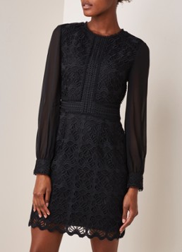 Reiss Aria mini-jurk van guipure kant