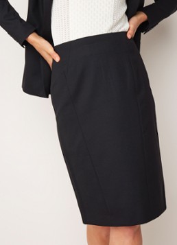 Reiss Hartley midi kokerrok in wolblend met structuur