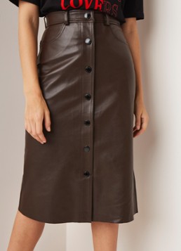 Sandro Midirok van leer met knoopsluiting