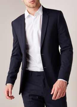 Sandro Slim fit colbert van wol met klepzakken