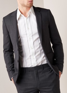 Sandro Slim fit colbert van wol met micro structuur