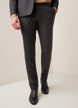 Sandro Slim fit pantalon van wol met micro pied-de-poule dessin