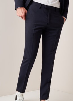 Sandro Slim fit pantalon van wol met persplooi