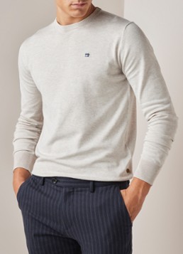 Scotch&Soda Classic fijngebreide pullover met ronde hals