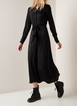Scotch&Soda Maxi blousejurk van satijn met strikceintuur
