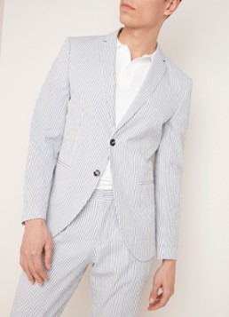 Selected Homme Seersucker slim fit colbert met streepdessin