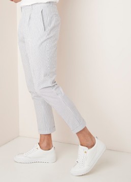Selected Homme Seersucker slim fit pantalon met streepdessin