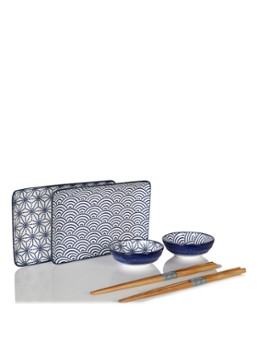 TOKYO Design Studio Nippon Blue - Service Espresso 18 Pièces Porcelaine Japonaise Avec Boîte Cadeau