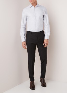 Tommy Hilfiger Slim fit pantalon van scheerwol met bies