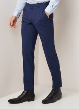 Tommy Hilfiger Slim fit pantalon van scheerwol met persplooi