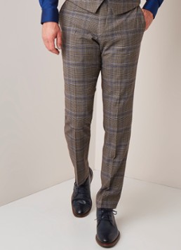 Van Gils Clay tailored fit pantalon van scheerwol met ruitdessin