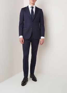 Van Gils Ellis tailored fit pak van wol met krijtstreep