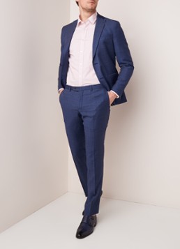 Van Gils Elray slim fit pak van wol met ruitdessin
