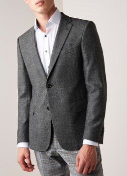 Van Gils Zayn slim fit colbert in gemêleerde wolblend