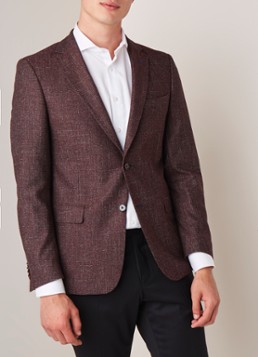 Van Gils Zayn slim fit colbert in gemêleerde wolblend