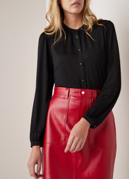 Vanilia Loose fit piqué geweven blouse