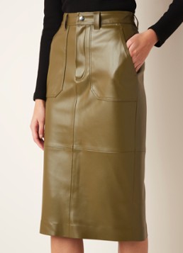Vanilia Midirok van imitatieleer met steekzakken